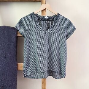Old Navy Black & White Gingham Short Sleeve Blouse (Size S)